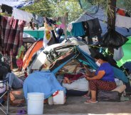 People in the Reynosa refugee camp in Mexico