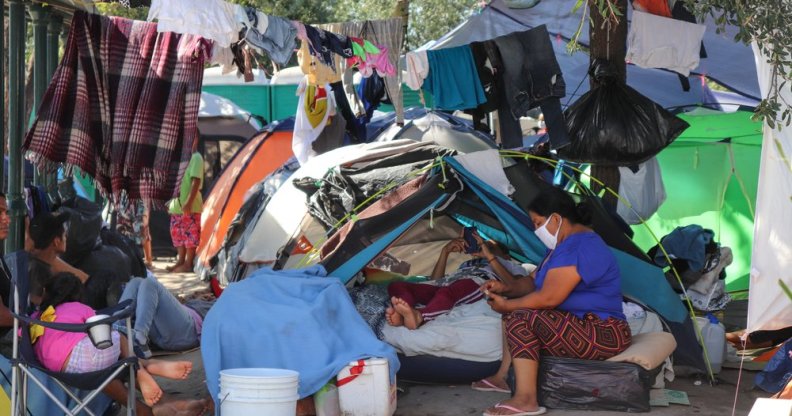 People in the Reynosa refugee camp in Mexico