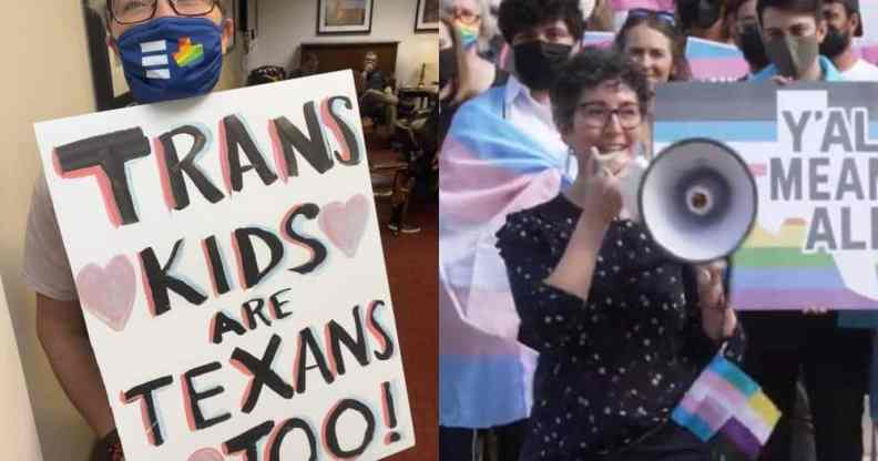 Parents protest against anti trans legislation in texas