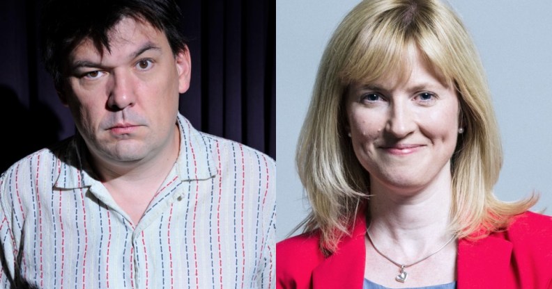 Graham Linehan and Rosie Duffield