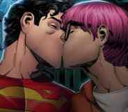 Jon Kent, son of Clark Kent and current Superman of earth, kisses reporter Jay Nakamura