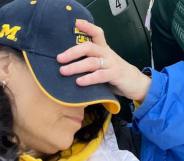 Dana Nessel asleep at football game