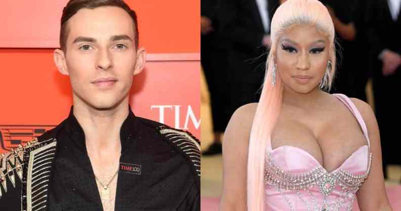 Side by side images of Adam Rippon and Nicki Minaj