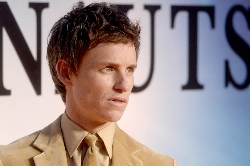 Eddie Redmayne looks to the side on the red carpet