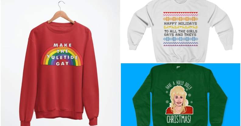 There's some amazing queer Christmas sweatshirts you can buy this year.