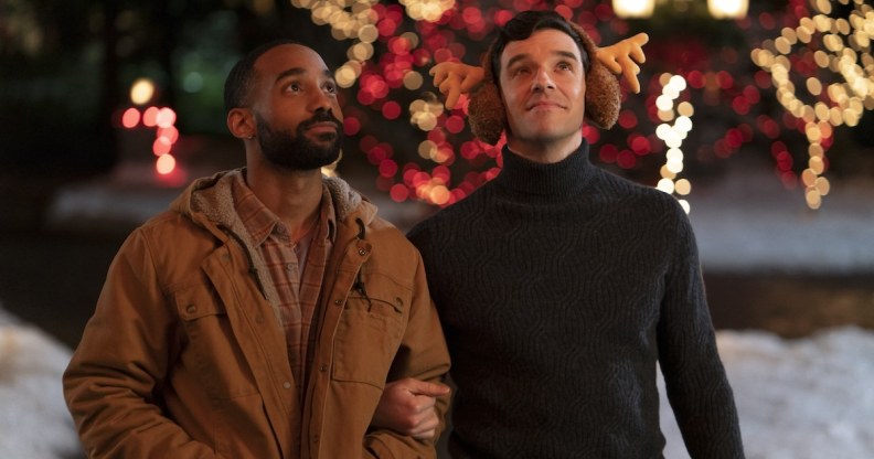 Philemon Chambers as Nick, Michael Urie as Peter, in Single All The Way