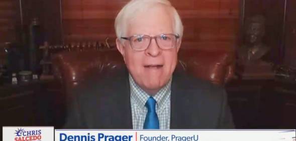 Dennis Prager appears during a segment on Newsmax