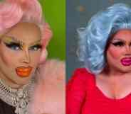 Side by side images of Elix, a drag performer and Twitch streamer