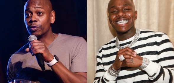 Headshots of Dave Chappelle and DaBaby