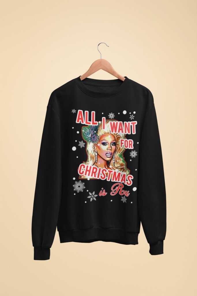 A RuPaul-inspired Christmas jumper. (Etsy/DinosaurDeathDay)