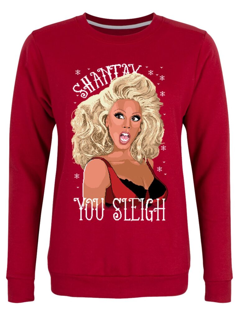 Another RuPaul themed Christmas sweatshirt. (Etsy/PopArtUKShop)