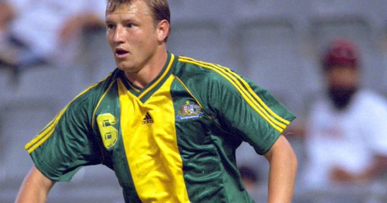 Stephen Laybutt plays in a match between the Olyroos and Nigeria