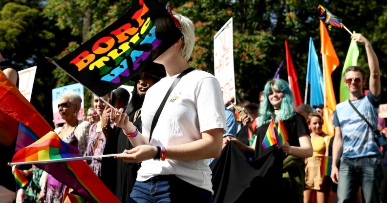 LGBT+ people march in Auckland, New Zealand