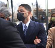 Former Empire actor Jussie Smollett arrives at the Leighton Courts Building at the start of his trial