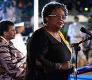 Barbadian prime minster Mia Mottley (R) and president Dame Sandra Mason.