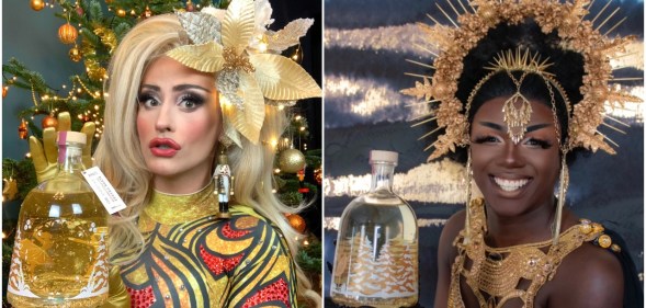 Drag Race UK stars have created looks inspired by a festive gin from M&S.