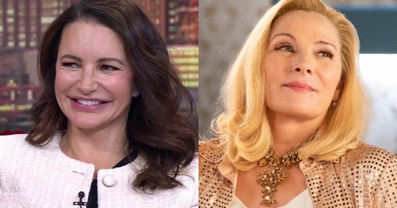 Headshots of Kirstin Davis on the Today show and Kim Cattrall on FILTHY RICH