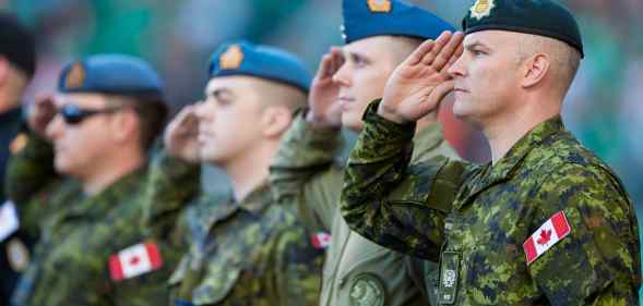 Members of the Canadian Forces salute