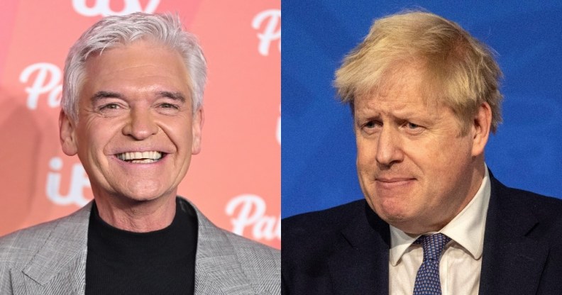 Headshots of Phillip Schofield and Boris Johnson