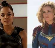 Tessa Thompson as Valkyrie and Brie Larson as Captain Marvel