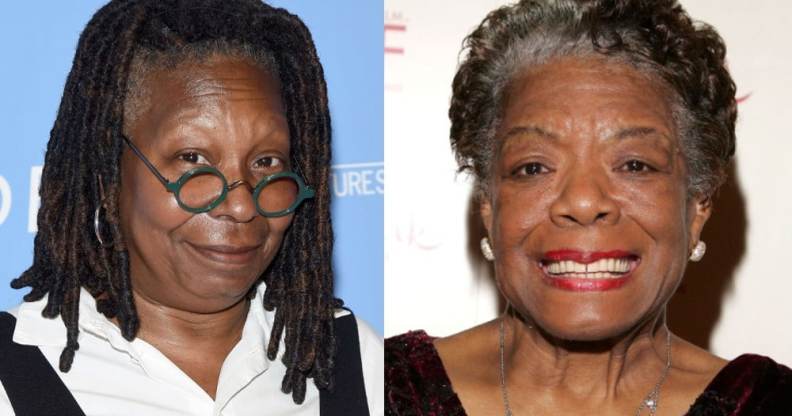 Whoopi Goldberg and Maya Angelou