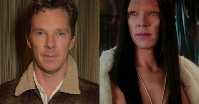 Headshots of Benedict Cumberbatch and his Zoolander 2 character