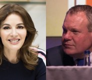 Headshots of Nigella Lawson (L) and Conor Burns