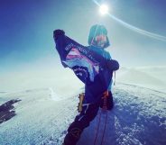 The trans Pride flag on Antarctica's highest peak