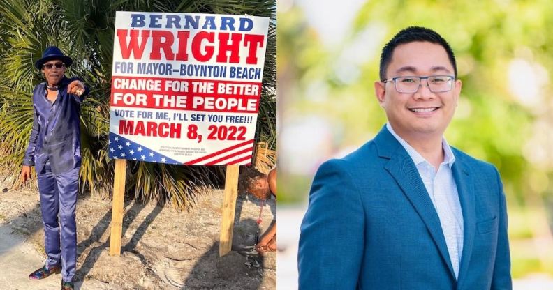 Boyton Beach, Florida, mayoral candidates Bernard Wright (left) and Ty Penserga (right)