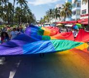 General view of atmosphere during the Miami Beach Pride Parade at Ocean Drive