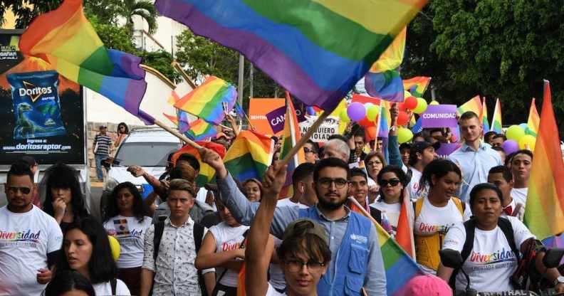 The LGBT+ community march International Day against Homophobia, Transphobia and Biphobia in Honduras