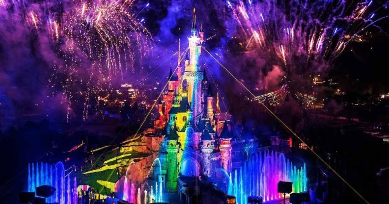 Disneyland Paris is lit up in rainbow colours for Pride