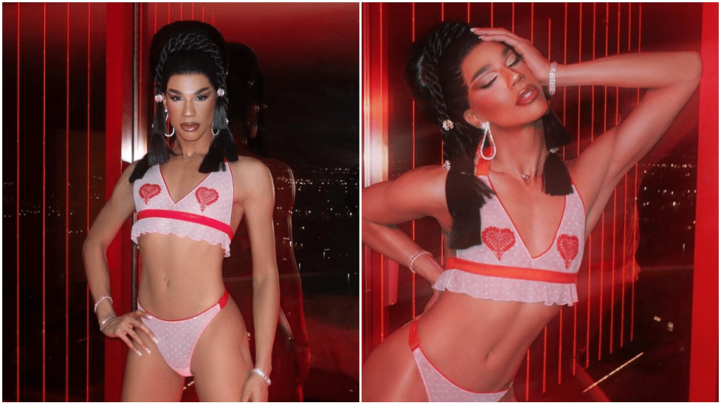 Naomi Smalls gags fans as she reps lingerie for Lovehoney's Valentine's Day campaign. (Instagram)