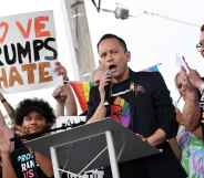 Carlos Guillermo Smith speaks at a rally