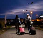 Women from Africa arrive at the Polish borde