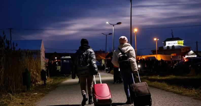 Women from Africa arrive at the Polish borde