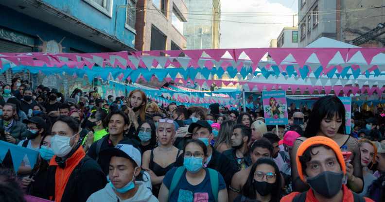 Houndreds of members of the trans community during the annual 'Yo Marcho Trans' protest