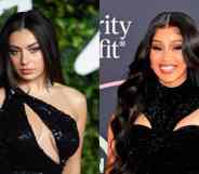 Side by side images of Charli XCX and Cardi B