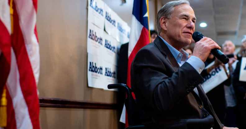 Texas Governor Greg Abbott during a campaign rally