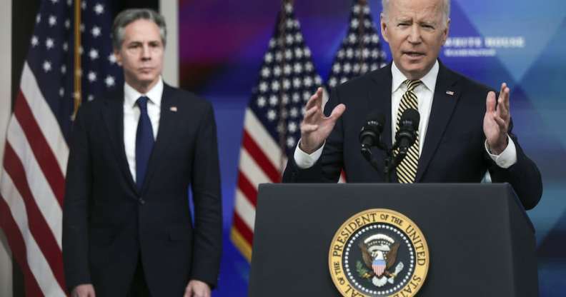 President Joe Biden with Secretary of State Antony Blinken