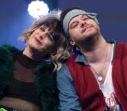 Two actors play Angel and Tom Collins in the Bite My Thumb production of Rent