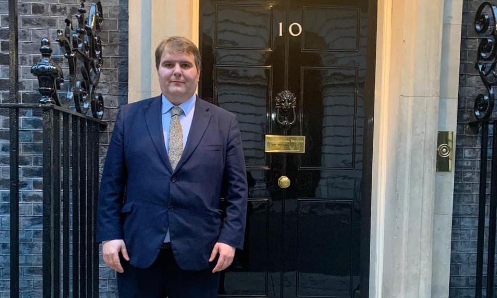 Conservative MP Jamie Wallis pictured outside 10 Downing Street