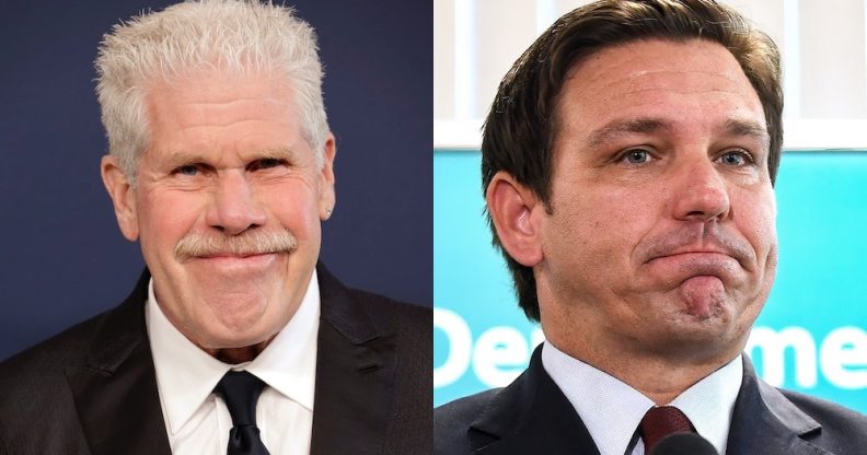 Ron Perlman (left) and Ron DeSantis (right)