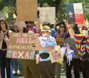 People gather in support of the trans community in Texas