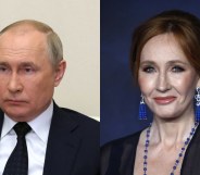 Headshots of Vladimir Putin and JK Rowling