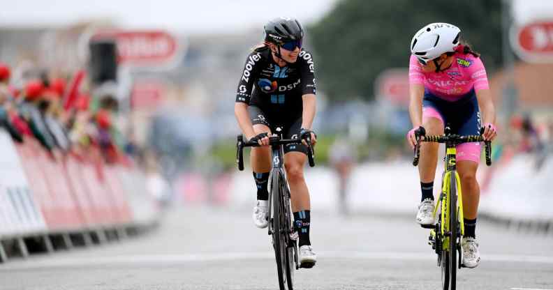 Women cycling in England