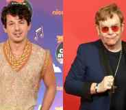 Side by side images of Charlie Puth and Elton John