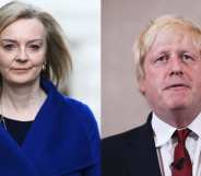 Liz Truss (L) and Boris Johnson (R).