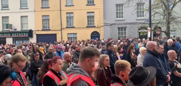 Crowds gathered in Sligo, Ireland, to pay tribute to Aidan Moffitt and Michael Snee, two men who were killed in the town.