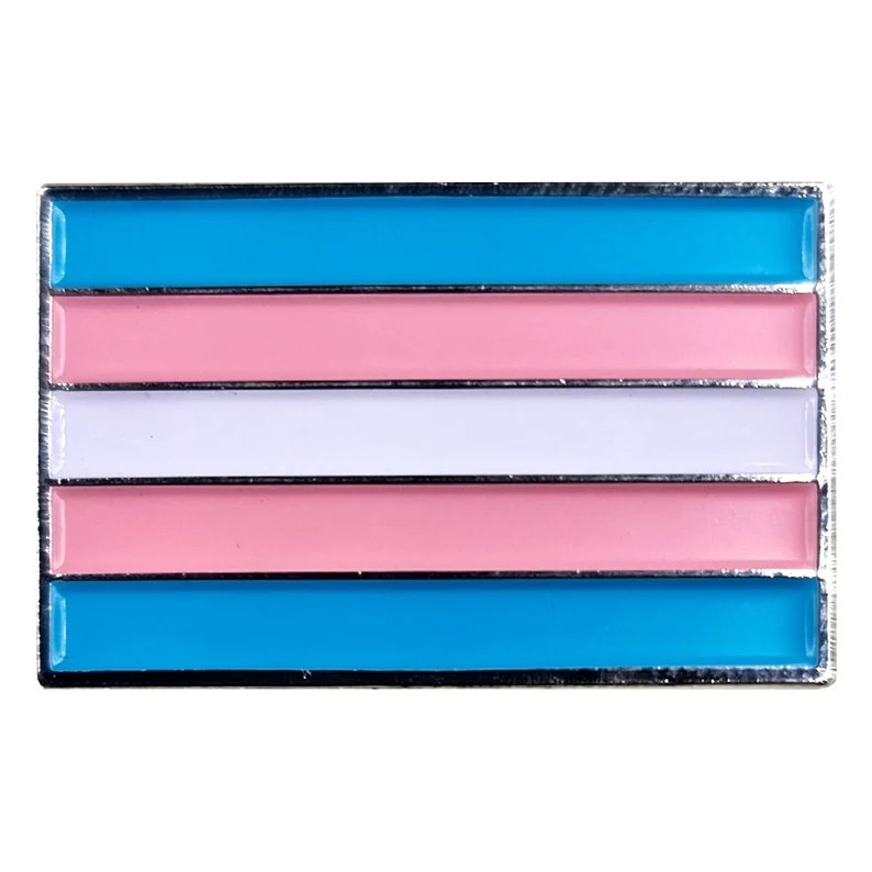 Trans flag pin.